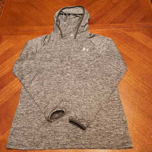 Women's Under Armour Gray Black Hoodie Sweatshirt M B1